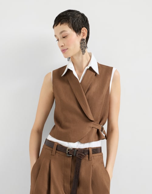 Weste aus Leinentwill Mou Damen - Brunello Cucinelli