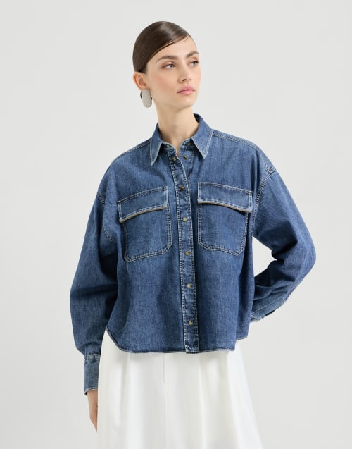 Lightweight denim shirt Denim Woman - Brunello Cucinelli