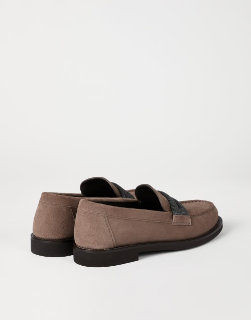 Penny Loafers de ante Marrón Mujer - Brunello Cucinelli