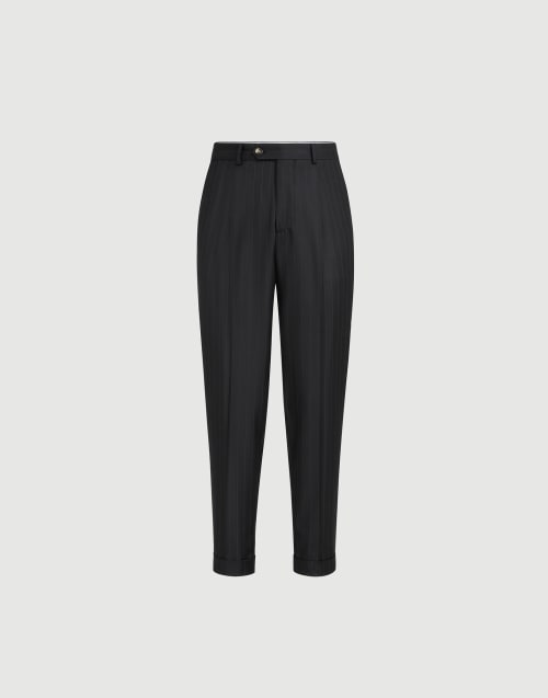 Chalk stripe trousers Black Man - Brunello Cucinelli