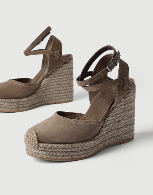 Suede espadrilles Brown Woman - Brunello Cucinelli