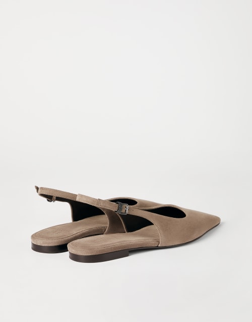 Suede slingback flats Brown Woman - Brunello Cucinelli