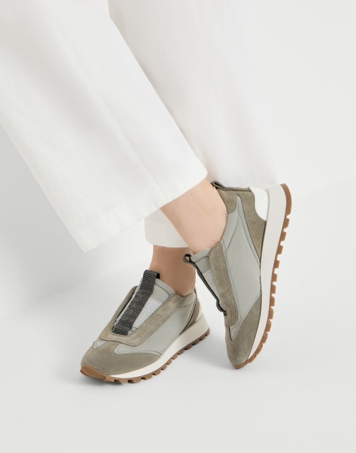 Techno fabric runners Khaki Woman - Brunello Cucinelli