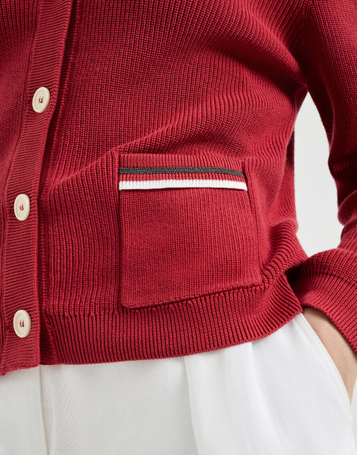 棉质对襟衫 红宝石色 女款 - Brunello Cucinelli