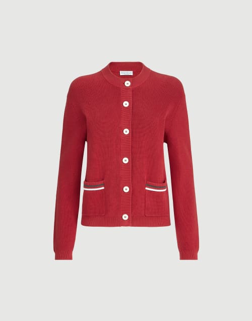 棉质对襟衫 红宝石色 女款 - Brunello Cucinelli