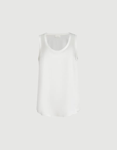Top in raso Bianco Donna - Brunello Cucinelli