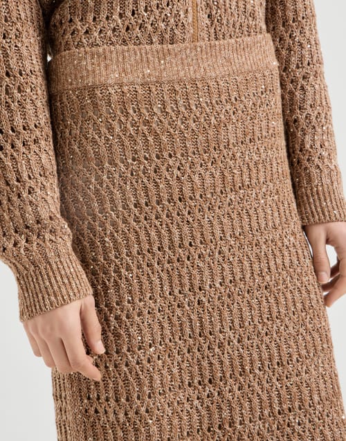 Dazzling braids skirt Brown Woman - Brunello Cucinelli