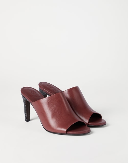 Classic leather mules Firebrick Woman - Brunello Cucinelli