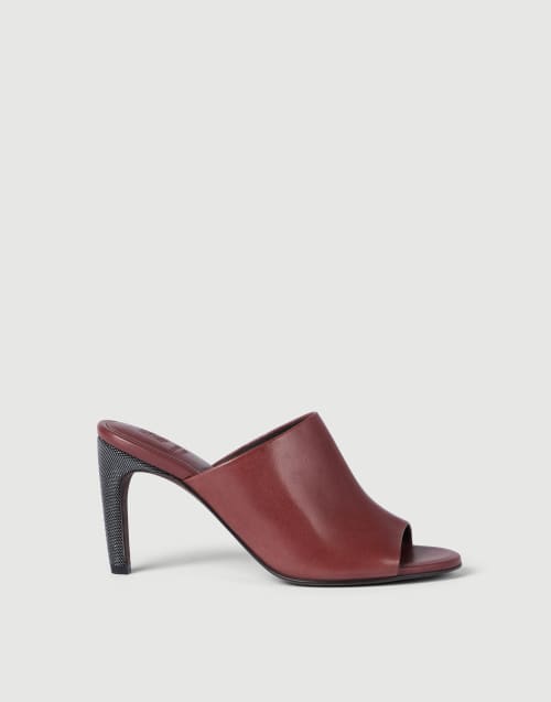 Classic leather mules Firebrick Woman - Brunello Cucinelli