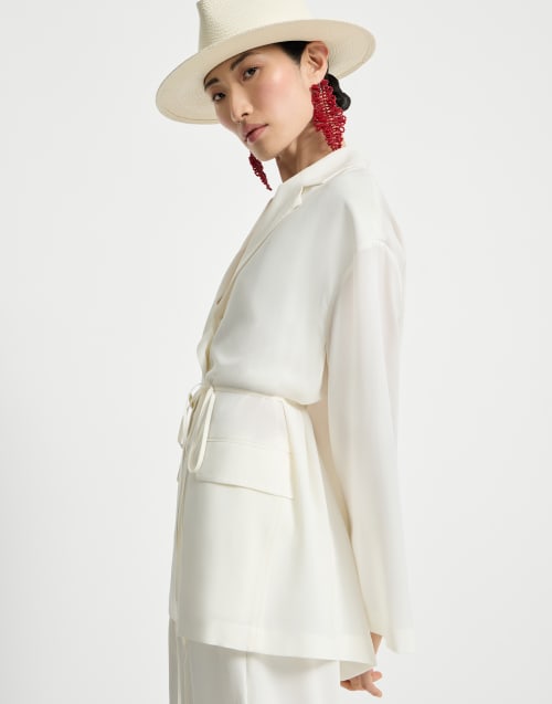 Sablé crêpe blazer White Woman - Brunello Cucinelli