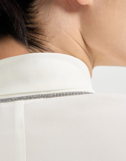 Sablé crêpe blazer White Woman - Brunello Cucinelli