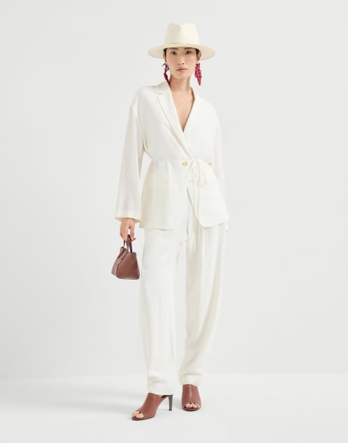 Sablé crêpe blazer White Woman - Brunello Cucinelli