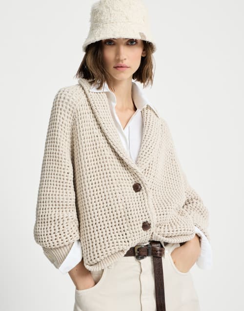 Net cardigan Oat Woman - Brunello Cucinelli