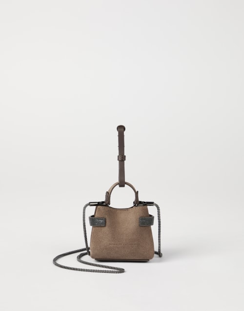 Essence Top-Handle-Tasche aus Veloursleder Borke Damen - Brunello Cucinelli