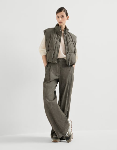 Fabric runners with monili Khaki Woman - Brunello Cucinelli