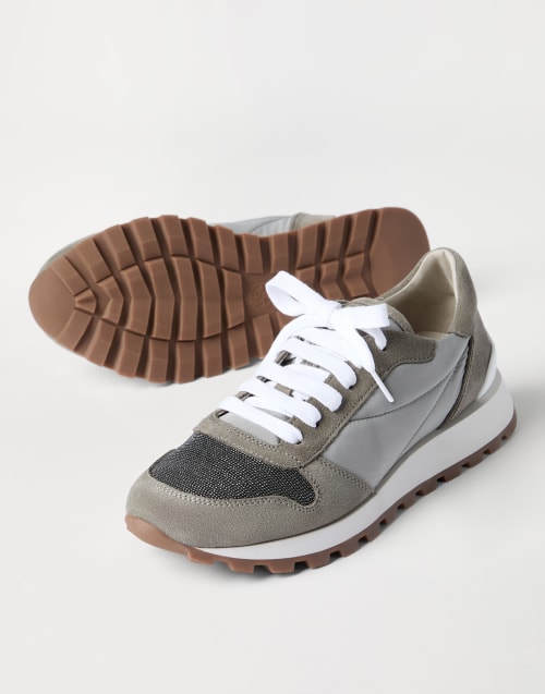Fabric runners with monili Khaki Woman - Brunello Cucinelli