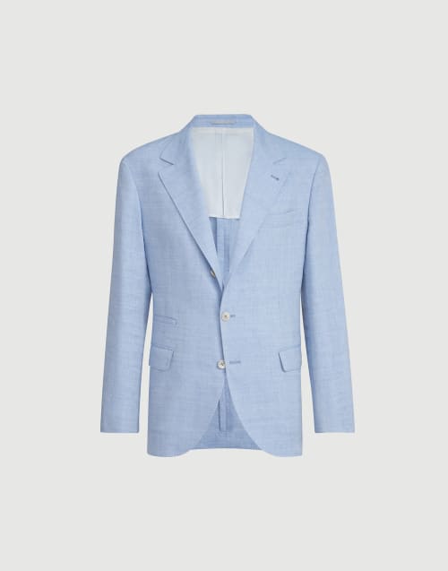 Veste déstructurée à chevrons Azur Homme - Brunello Cucinelli