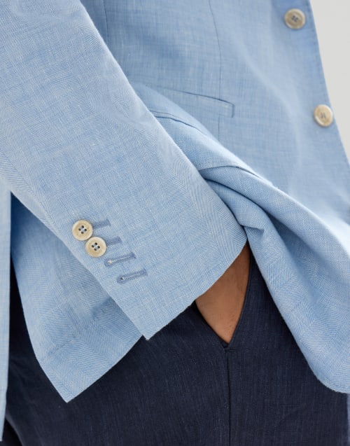 Veste déstructurée à chevrons Azur Homme - Brunello Cucinelli