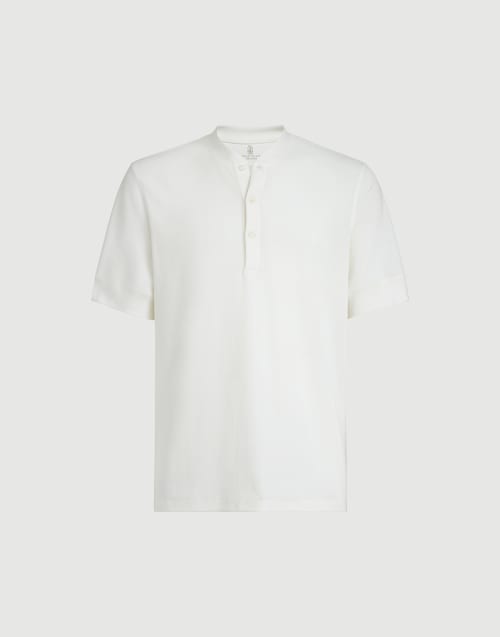 Camiseta en punto de algodón Blanco Crudo Hombre - Brunello Cucinelli