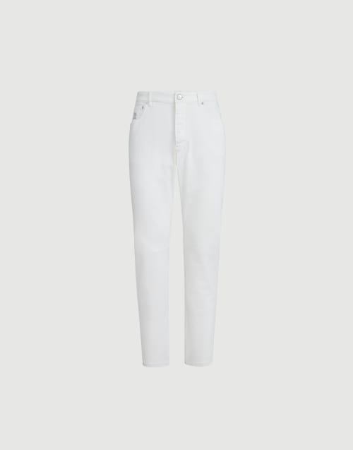 Garment-dyed denim trousers Snow Man - Brunello Cucinelli