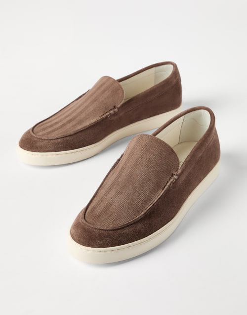 Suede loafer sneakers Tobacco Man - Brunello Cucinelli