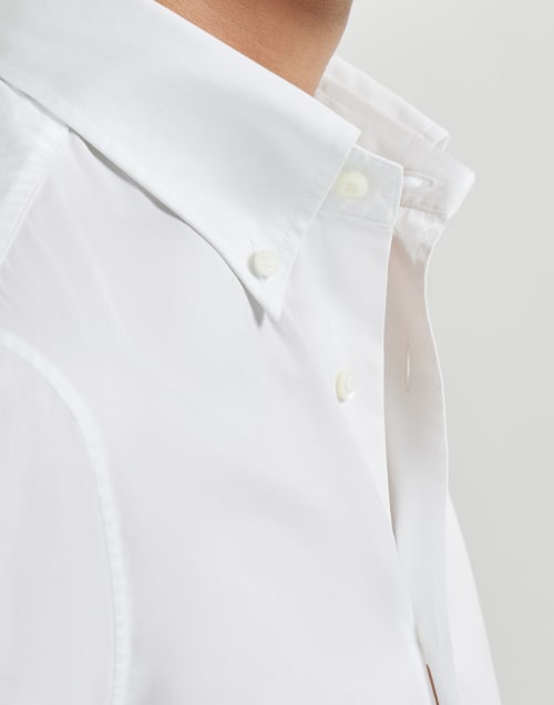 Button-down collar shirt White Man - Brunello Cucinelli