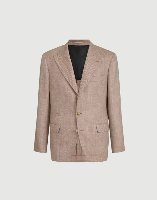 Veste déstructurée à chevrons Abricot Homme - Brunello Cucinelli