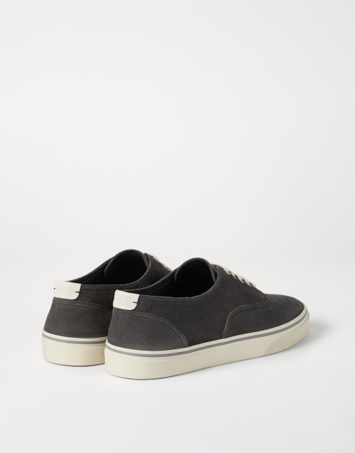 Reversed calfskin sneakers Lignite Grey Man - Brunello Cucinelli