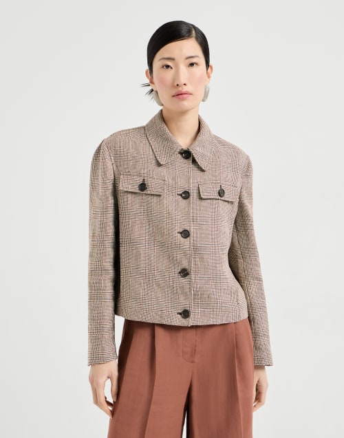 Prince of Wales blazer Light Brown Woman - Brunello Cucinelli