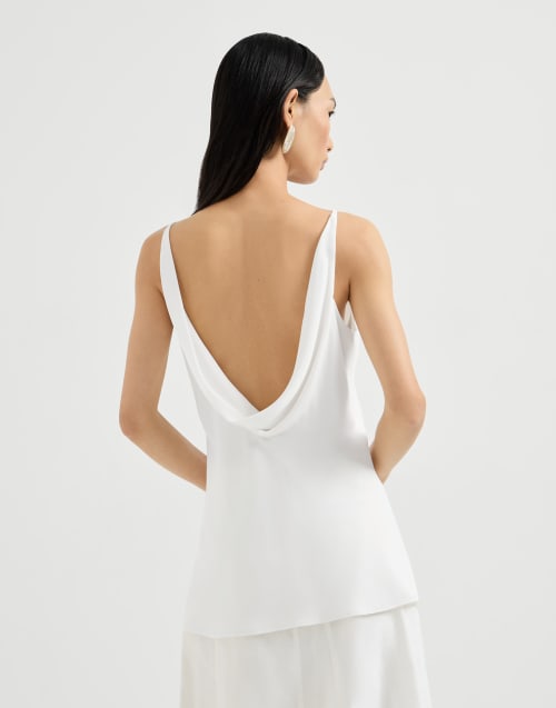Top with shiny straps White Woman - Brunello Cucinelli