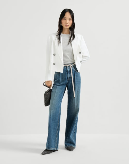 Джемпер из кашемира и шелка Светло-Серый Женщина - Brunello Cucinelli