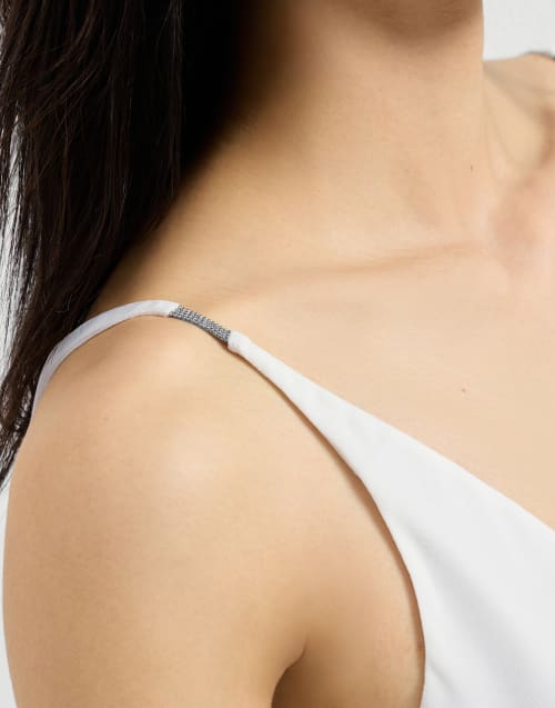 Top with shiny straps White Woman - Brunello Cucinelli