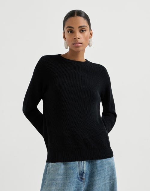 Cotton sweater Black Woman - Brunello Cucinelli
