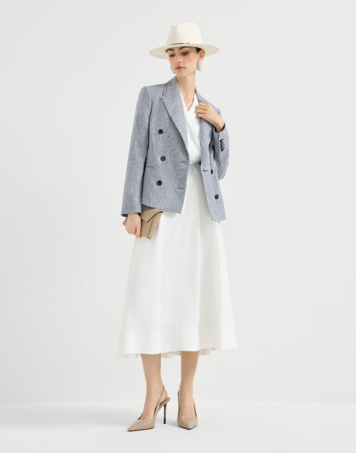 Chaleco de sarga Fluid con Monile Blanco Mujer - Brunello Cucinelli