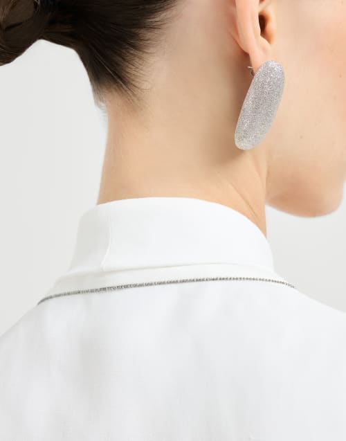 Chaleco de sarga Fluid con Monile Blanco Mujer - Brunello Cucinelli