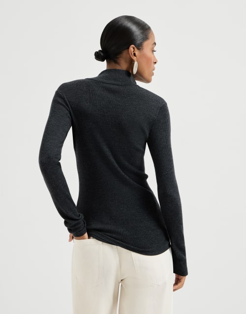Pull en laine vierge et cachemire Anthracite Femme - Brunello Cucinelli