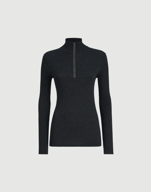 Pull en laine vierge et cachemire Anthracite Femme - Brunello Cucinelli