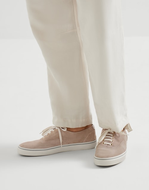 Deportivas de piel de becerro vuelta Beige Hombre - Brunello Cucinelli