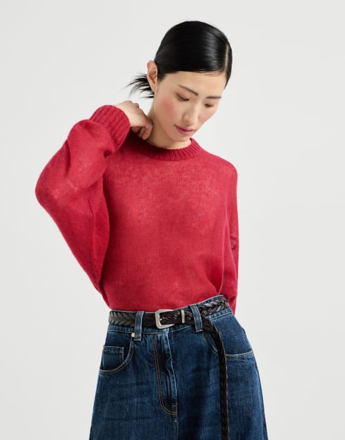 马海毛和羊毛混纺毛衣 红色 女款 - Brunello Cucinelli