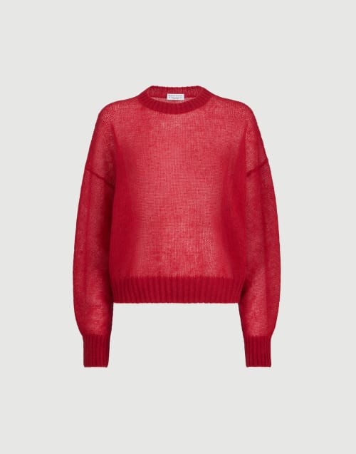 马海毛和羊毛混纺毛衣 红色 女款 - Brunello Cucinelli