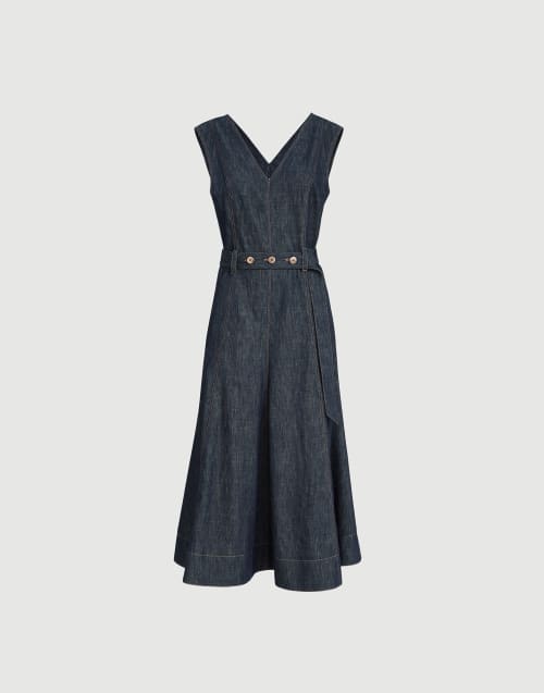 Abito Flared in twill Denim Donna - Brunello Cucinelli