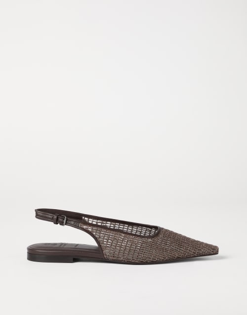 Leather slingback flats Brown Woman - Brunello Cucinelli