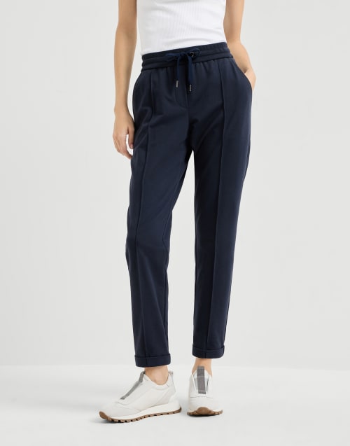 Pantalon track décoration Monile Bleu Femme - Brunello Cucinelli