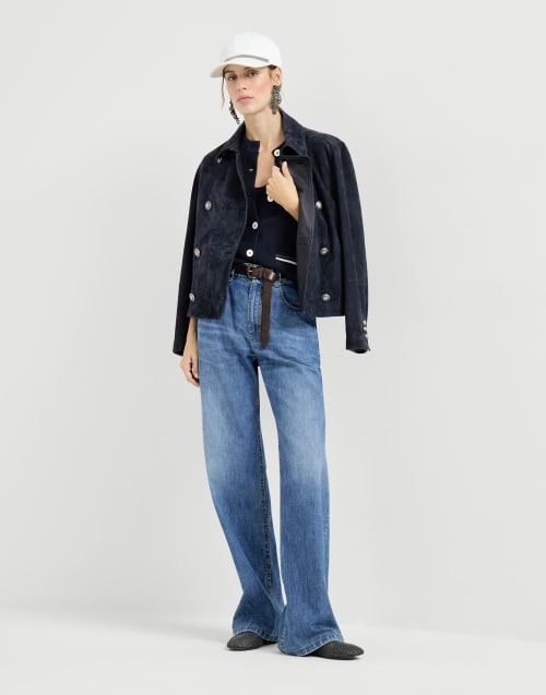 Cardigan in cotone Blu Donna - Brunello Cucinelli