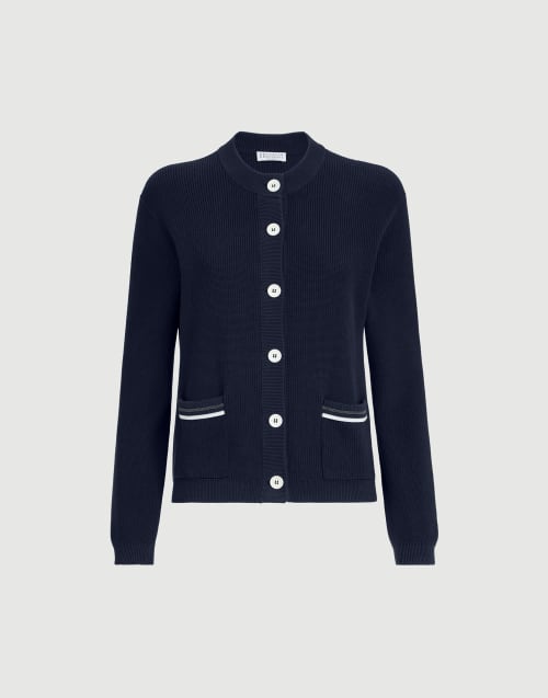 Cardigan in cotone Blu Donna - Brunello Cucinelli