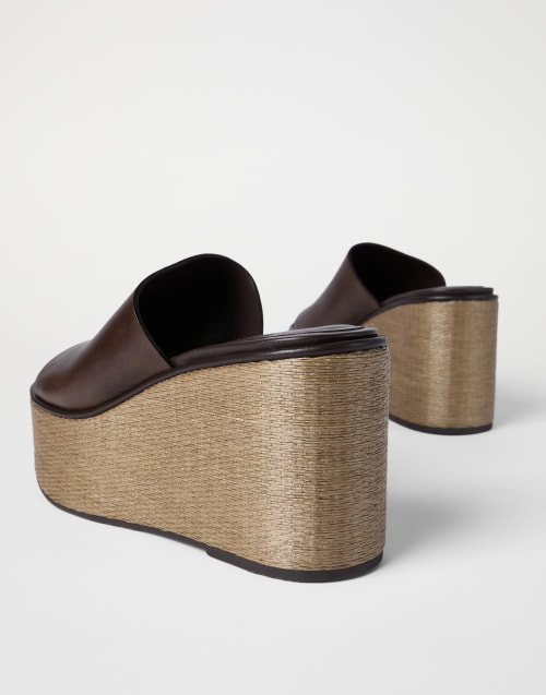 Cowhide wedges Cocoa Woman - Brunello Cucinelli