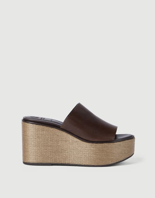 Cowhide wedges Cocoa Woman - Brunello Cucinelli