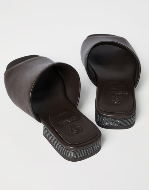 马术风小牛皮穆勒鞋 可可色 女款 - Brunello Cucinelli