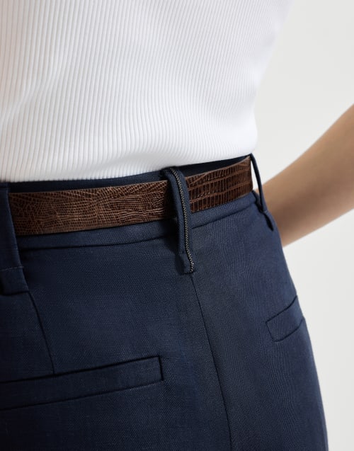 Square cigarette trousers Blue Woman - Brunello Cucinelli