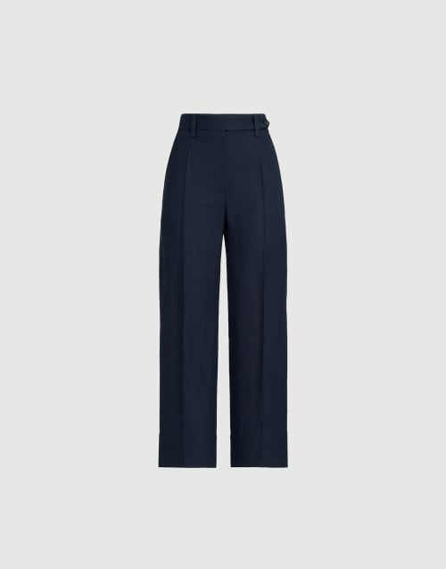 Square cigarette trousers Blue Woman - Brunello Cucinelli